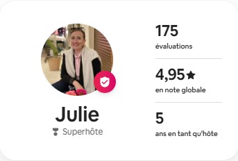 Julie, Superhôte Airbnb avec 175 évaluations positives pour nos gîtes en Vendée